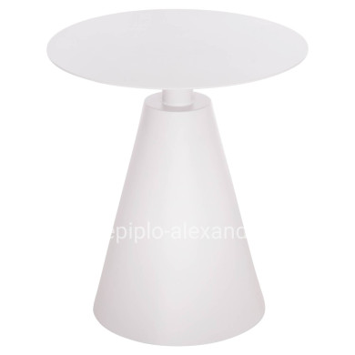 OUTDOOR ROUND SIDE TABLE SERA HM6270.02 ALUMINUM IN WHITE Φ50x56Hcm.