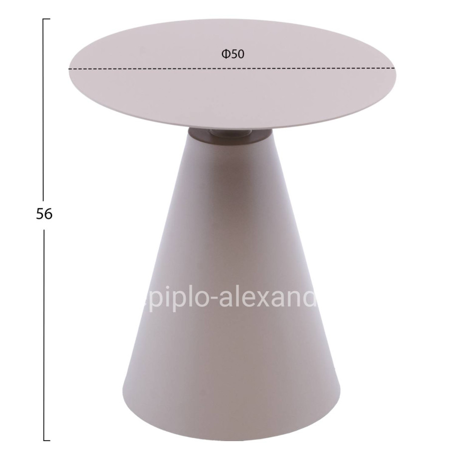 OUTDOOR ROUND SIDE TABLE SERA HM6270.03 ALUMINUM IN CAPPUCCINO COLOR Φ50x56Hcm.