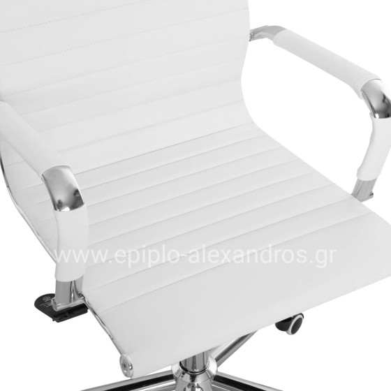 ΚΑΡΕΚΛΑ ΓΡΑΦΕΙΟΥ BOSS ΔΙΕΥΘΥΝΤΟΥ HM1059.32 ΛΕΥΚΟ PU ΠΟΔΙ ΧΡΩΜΙΟΥ 53x57x109Υεκ.