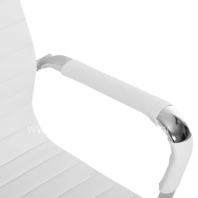 MANAGER'S OFFICE CHAIR BOSS HM1059.32 WHITE PU-CHROMED METAL FRAME AND BASE 53x57x109Hcm.
