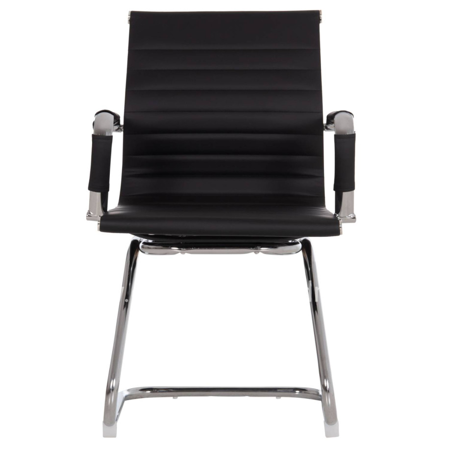 CONFERENCE CHAIR BOSS HM1023.31 WITH ARMS-BLACK PU-CHROMED METAL LEGS 54x55x88Hcm.