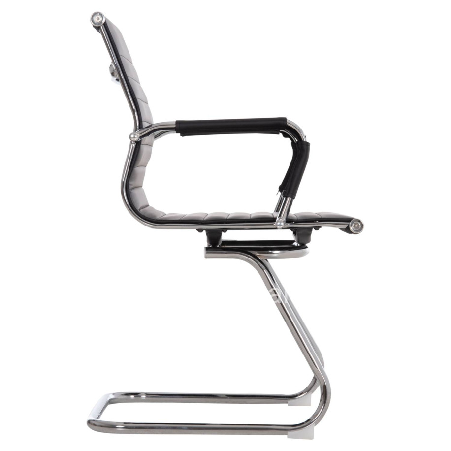 CONFERENCE CHAIR BOSS HM1023.31 WITH ARMS-BLACK PU-CHROMED METAL LEGS 54x55x88Hcm.