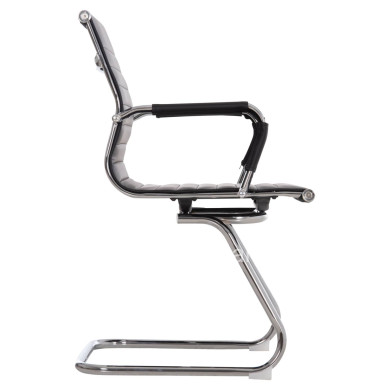 CONFERENCE CHAIR BOSS HM1023.31 WITH ARMS-BLACK PU-CHROMED METAL LEGS 54x55x88Hcm.