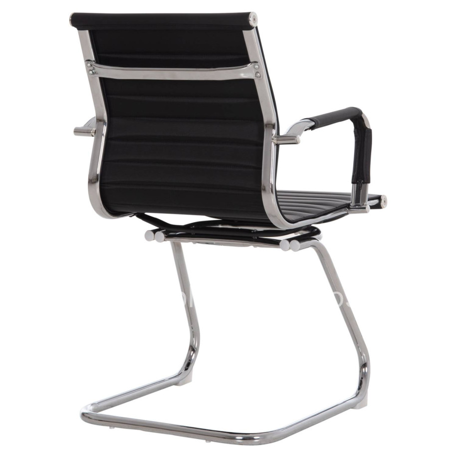 CONFERENCE CHAIR BOSS HM1023.31 WITH ARMS-BLACK PU-CHROMED METAL LEGS 54x55x88Hcm.