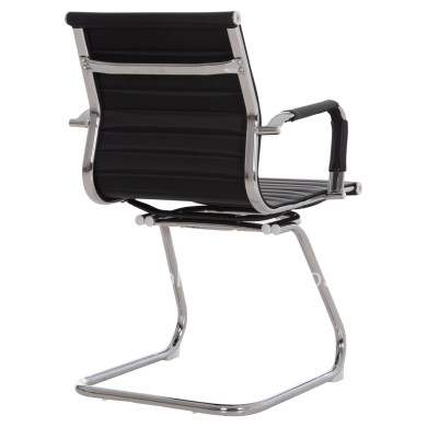 CONFERENCE CHAIR BOSS HM1023.31 WITH ARMS-BLACK PU-CHROMED METAL LEGS 54x55x88Hcm.