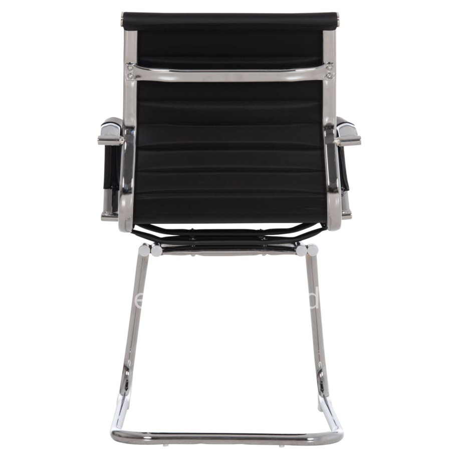 CONFERENCE CHAIR BOSS HM1023.31 WITH ARMS-BLACK PU-CHROMED METAL LEGS 54x55x88Hcm.