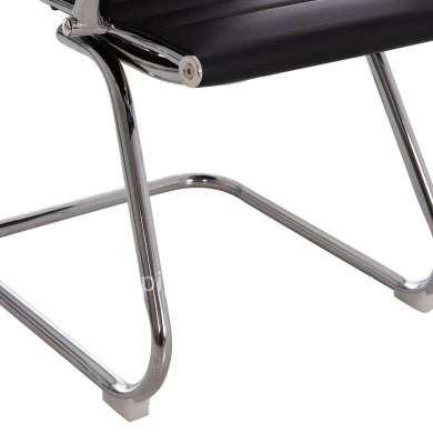 CONFERENCE CHAIR BOSS HM1023.31 WITH ARMS-BLACK PU-CHROMED METAL LEGS 54x55x88Hcm.