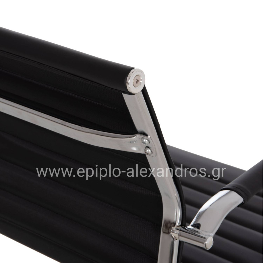 CONFERENCE CHAIR BOSS HM1023.31 WITH ARMS-BLACK PU-CHROMED METAL LEGS 54x55x88Hcm.