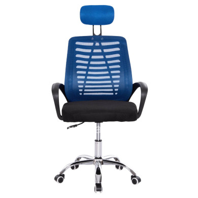 OFFICE CHAIR TRAIL2 HM1193.36 BLUE & BLACK MESH FABRIC-CHROME BASE 61x61x116Hcm.