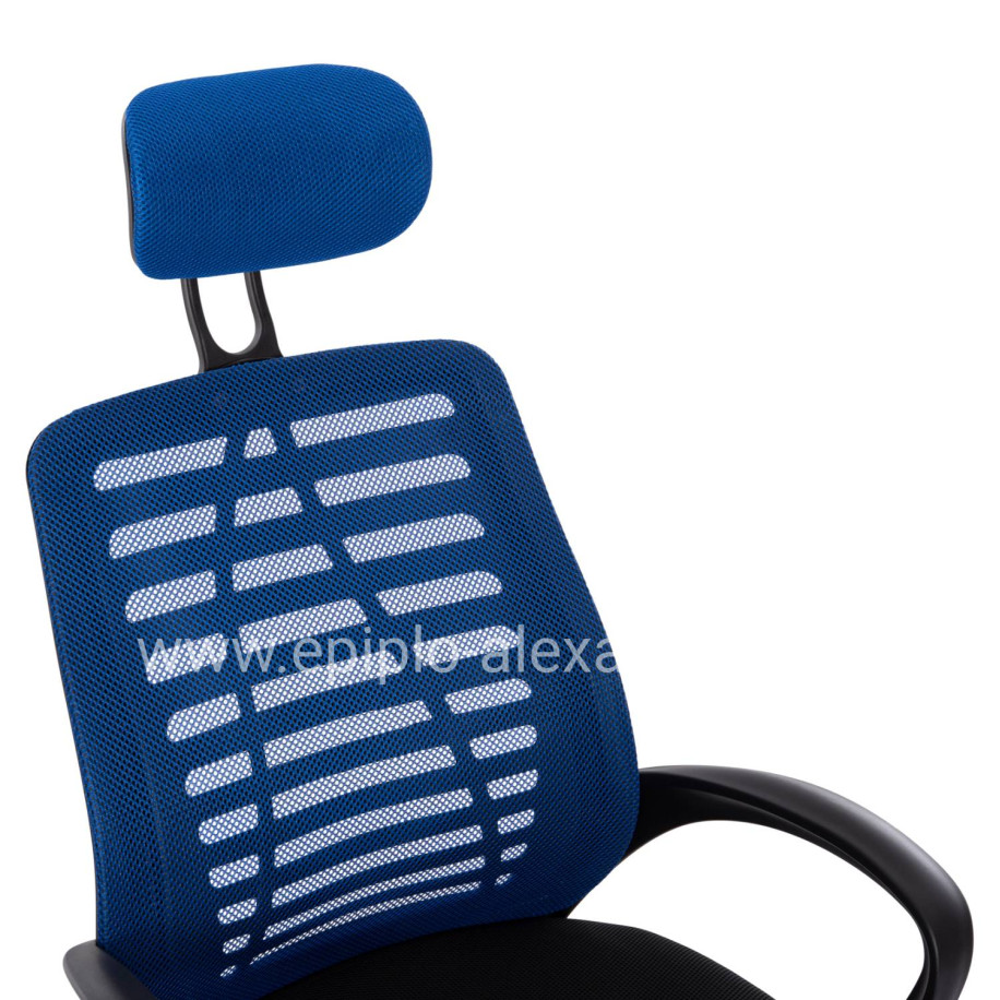 OFFICE CHAIR TRAIL2 HM1193.36 BLUE & BLACK MESH FABRIC-CHROME BASE 61x61x116Hcm.