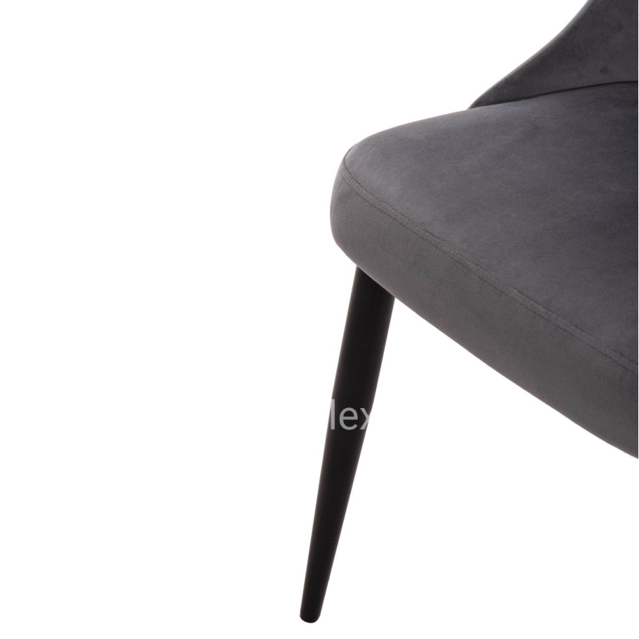 ΚΑΡΕΚΛΑ SERENITY HM8527.11 ΒΕΛΟΥΔΟ ΓΚΡΙ ΜΕ ΜΑΥΡΑ ΜΕΤΑΛΛΙΚΑ ΠΟΔΙΑ 51x54x83,5Υεκ.