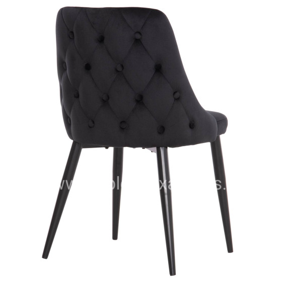 ΚΑΡΕΚΛΑ SERENITY HM8527.14 ΒΕΛΟΥΔΟ ΜΑΥΡΟ ΜΕ ΜΑΥΡΑ ΜΕΤΑΛΛΙΚΑ ΠΟΔΙΑ 51x54x83,5Υεκ.