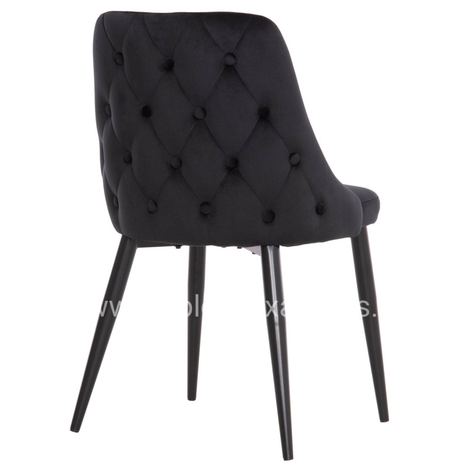 ΚΑΡΕΚΛΑ SERENITY HM8527.14 ΒΕΛΟΥΔΟ ΜΑΥΡΟ ΜΕ ΜΑΥΡΑ ΜΕΤΑΛΛΙΚΑ ΠΟΔΙΑ 51x54x83,5Υεκ.