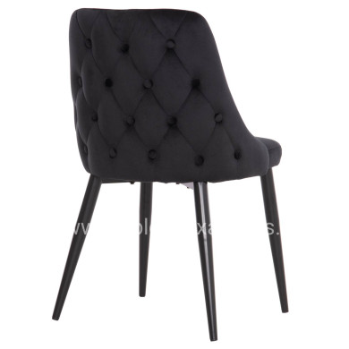 ΚΑΡΕΚΛΑ SERENITY HM8527.14 ΒΕΛΟΥΔΟ ΜΑΥΡΟ ΜΕ ΜΑΥΡΑ ΜΕΤΑΛΛΙΚΑ ΠΟΔΙΑ 51x54x83,5Υεκ.