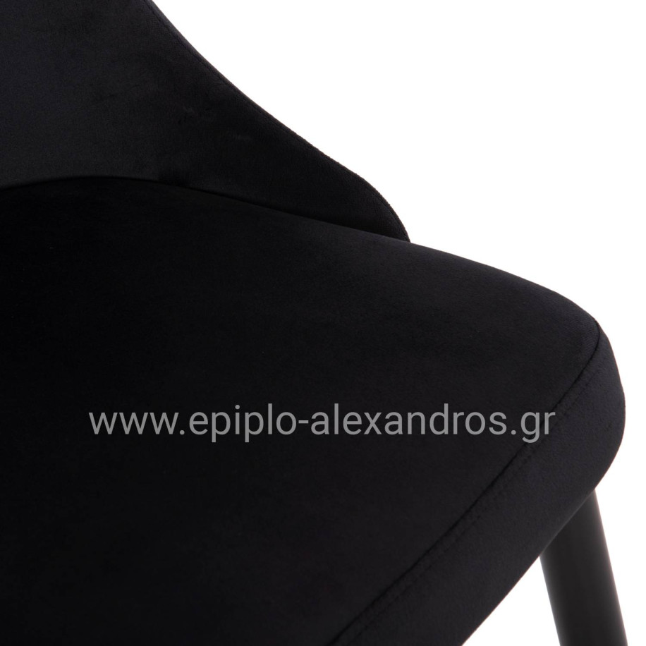 ΚΑΡΕΚΛΑ SERENITY HM8527.14 ΒΕΛΟΥΔΟ ΜΑΥΡΟ ΜΕ ΜΑΥΡΑ ΜΕΤΑΛΛΙΚΑ ΠΟΔΙΑ 51x54x83,5Υεκ.