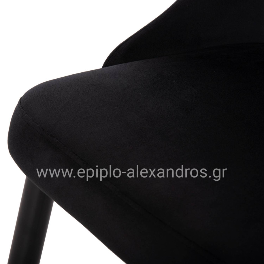 ΚΑΡΕΚΛΑ SERENITY HM8527.14 ΒΕΛΟΥΔΟ ΜΑΥΡΟ ΜΕ ΜΑΥΡΑ ΜΕΤΑΛΛΙΚΑ ΠΟΔΙΑ 51x54x83,5Υεκ.