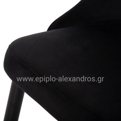 ΚΑΡΕΚΛΑ SERENITY HM8527.14 ΒΕΛΟΥΔΟ ΜΑΥΡΟ ΜΕ ΜΑΥΡΑ ΜΕΤΑΛΛΙΚΑ ΠΟΔΙΑ 51x54x83,5Υεκ.