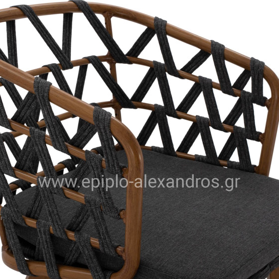 ΠΟΛΥΘΡΟΝΑ ΑΛΟΥΜΙΝΙΟΥ RICKO HM5782.11 ΚΑΦΕ ΣΚΕΛΕΤΟΣ-ΓΚΡΙ ΚΟΡΔΟΝΙ 58x59x78Υ εκ.