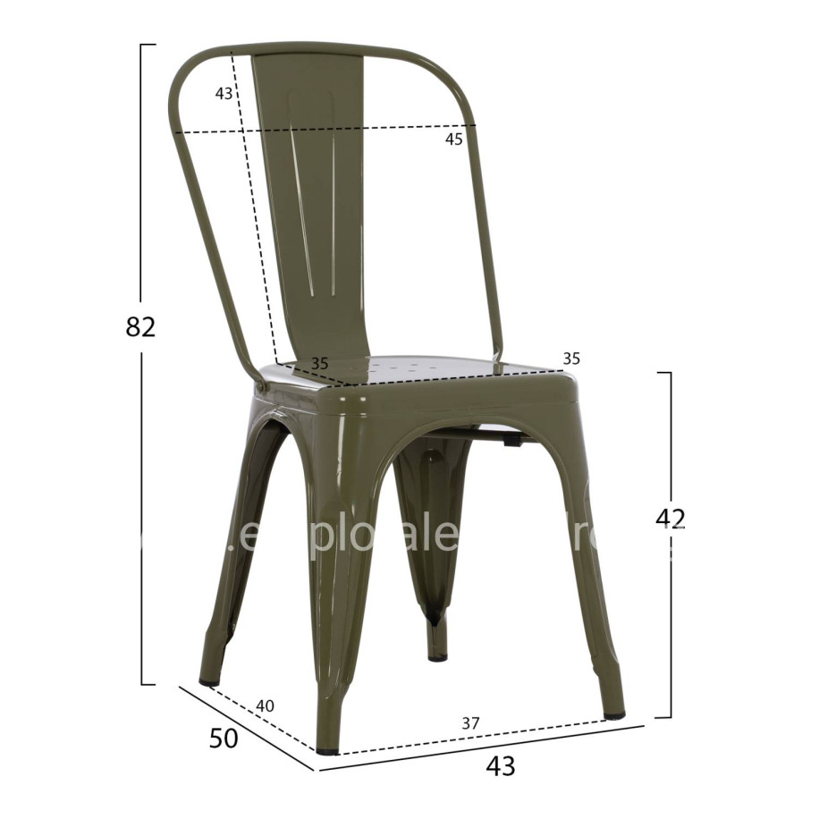 ΚΑΡΕΚΛΑ ΜΕΤΑΛΛΙΚΗ MELITA-PRO HM8641.43 ΣΕ DARK OLIVE GREEN 44x47x84.5Υεκ.