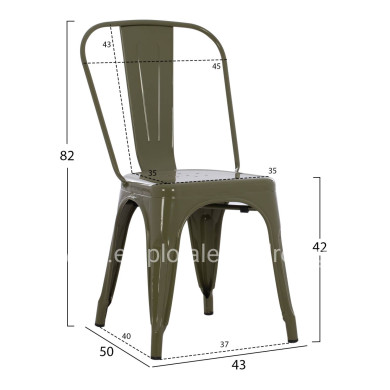 ΚΑΡΕΚΛΑ ΜΕΤΑΛΛΙΚΗ MELITA-PRO HM8641.43 ΣΕ DARK OLIVE GREEN 44x47x84.5Υεκ.