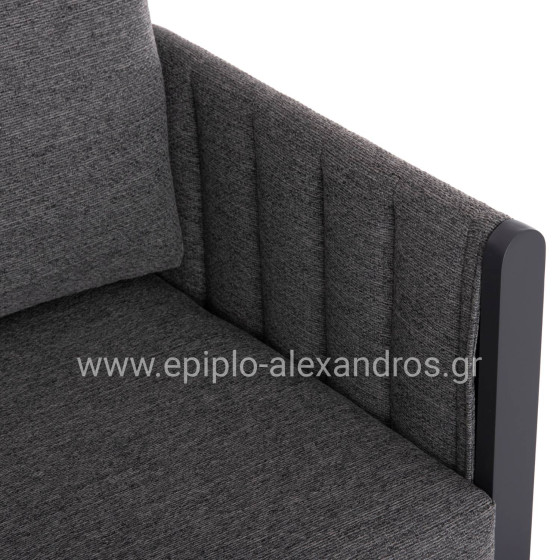 OUTDOOR LOUNGE SET 4PCS LARRY HM6188.01 DARK GREY ALUMINUM-P.E. FABRIC
