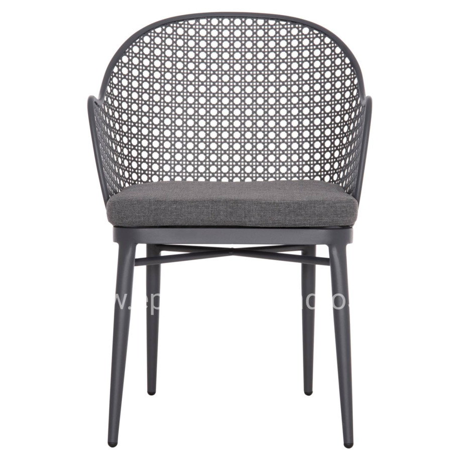 ALUMINUM ARMCHAIR OREGO HM6268.01 FRAME AND CUSHION IN DARK GREY 56x59x81Hcm.
