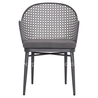 ALUMINUM ARMCHAIR OREGO HM6268.01 FRAME AND CUSHION IN DARK GREY 56x59x81Hcm.