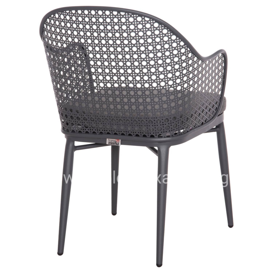 ALUMINUM ARMCHAIR OREGO HM6268.01 FRAME AND CUSHION IN DARK GREY 56x59x81Hcm.