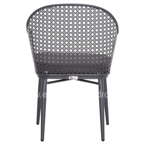 ALUMINUM ARMCHAIR OREGO HM6268.01 FRAME AND CUSHION IN DARK GREY 56x59x81Hcm.