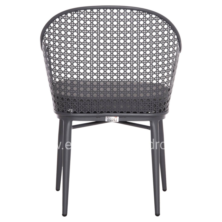 ALUMINUM ARMCHAIR OREGO HM6268.01 FRAME AND CUSHION IN DARK GREY 56x59x81Hcm.