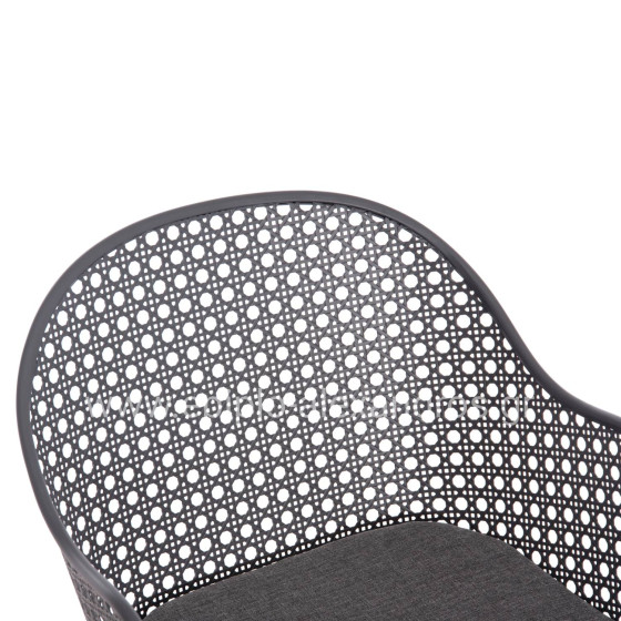 ALUMINUM ARMCHAIR OREGO HM6268.01 FRAME AND CUSHION IN DARK GREY 56x59x81Hcm.