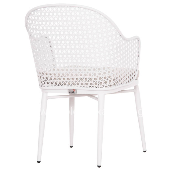 ALUMINUM ARMCHAIR OREGO HM6268.02 WHITE-CUSHION LIGHT GREY 56x59x81Hcm.