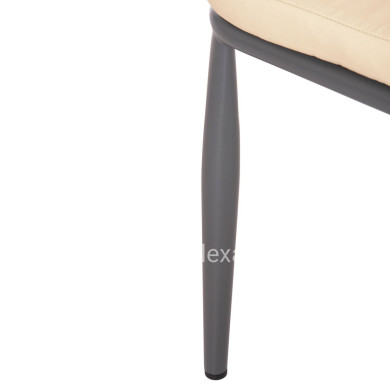 ALUMINUM ARMCHAIR MAGNET HM6287.01 DRAK GREY FRAME-P.E.ROPE IN CREAM WHITE 59x61x81.5Hcm.