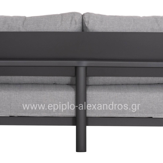 OUTDOOR LOUNGE SET 4PCS ELARA HM6195.01 DARK GREY ALUMINUM-GREY OLEFIN-TEAK WOOD