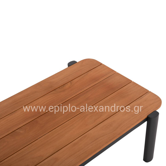 OUTDOOR LOUNGE SET 4PCS ELARA HM6195.01 DARK GREY ALUMINUM-GREY OLEFIN-TEAK WOOD