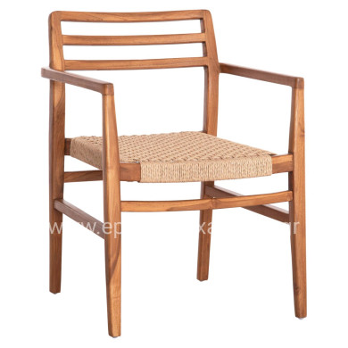 ΠΟΛΥΘΡΟΝΑ ΤΡΑΠΕΖΑΡΙΑΣ HERRIN HM18230 ΞΥΛΟ TEAK-ΣΧΟΙΝΙ VIRO 58x56x80Υεκ.