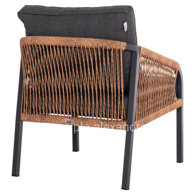 ALUMINUM ARMCHAIR MAYBEL HM6283.01 ANTHRACITE WITH BROWN P.E.RATTAN 67x74x72-87Hcm.