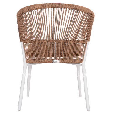 ALUMINUM CHAIR LYNN HM6267.02 WHITE FRAME-P.E. RATTAN IN NATURAL COLOR 57x61x79Hcm.