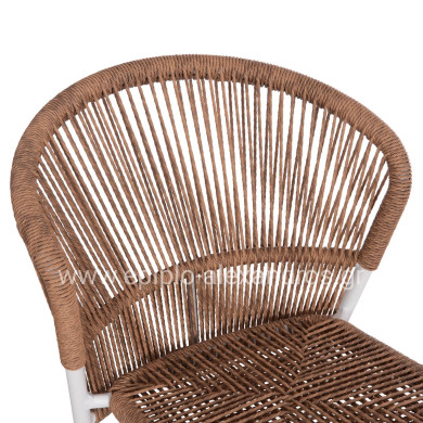 ALUMINUM CHAIR LYNN HM6267.02 WHITE FRAME-P.E. RATTAN IN NATURAL COLOR 57x61x79Hcm.