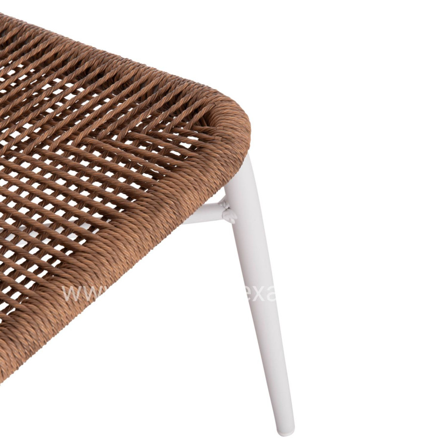 ALUMINUM CHAIR LYNN HM6267.02 WHITE FRAME-P.E. RATTAN IN NATURAL COLOR 57x61x79Hcm.