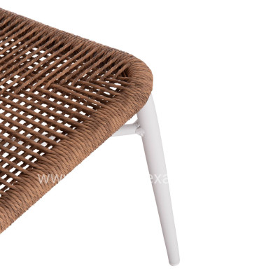 ΚΑΡΕΚΛΑ ΑΛΟΥΜΙΝΙΟΥ LYNN HM6267.02 ΛΕΥΚΟΣ ΣΚΕΛΕΤΟΣ-P.E.RATTAN ΦΥΣΙΚΟ 57x61x79Υεκ