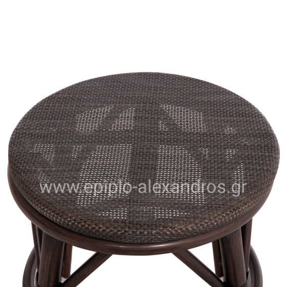 ALUMINUM ROUND STOOL CHINO HM6285.01 BAMBOO LOOK BROWN-TEXTILENE BROWN Φ36x46Hcm.