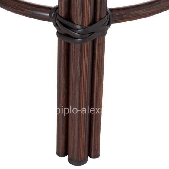 ALUMINUM ROUND STOOL CHINO HM6285.01 BAMBOO LOOK BROWN-TEXTILENE BROWN Φ36x46Hcm.