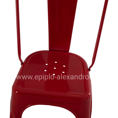 DINING CHAIR MELITA-PRO HM8641.44 METAL IN RED 44x47x84.5Hcm.