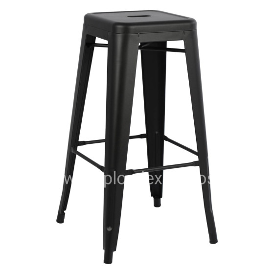 BAR STOOL MELITA-PRO HM8642.42 METAL IN BLACK MATTE 43x43x78Hcm.