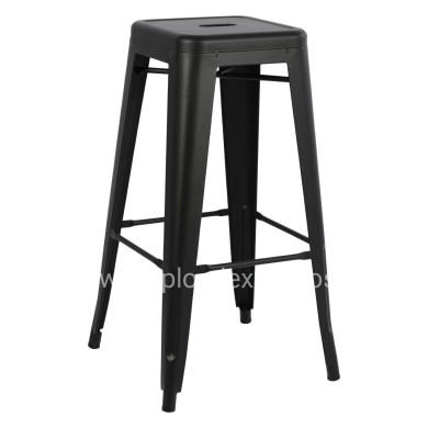 BAR STOOL MELITA-PRO HM8642.42 METAL IN BLACK MATTE 43x43x78Hcm.