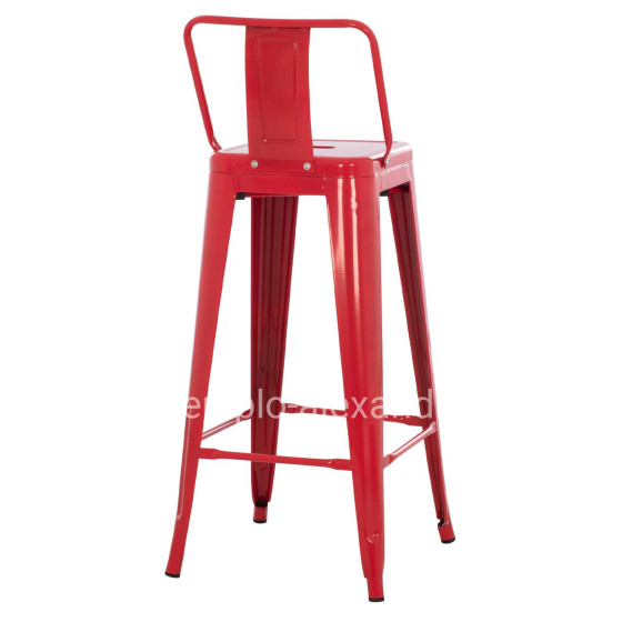 BAR STOOL WITH BACKREST MELITA-PRO HM8643.44 METAL IN RED 42x42x100Hcm.