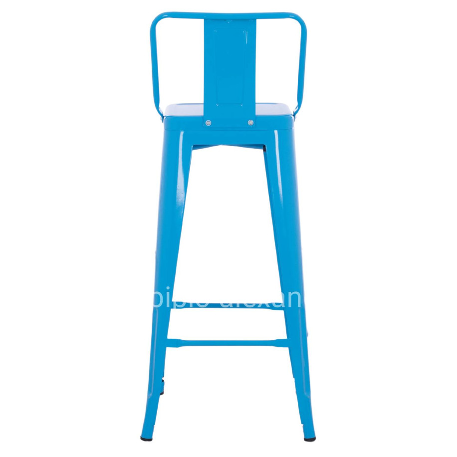 BAR STOOL WITH BACKREST MELITA-PRO HM8643.48 METAL IN BLUE 42x42x100Hcm.