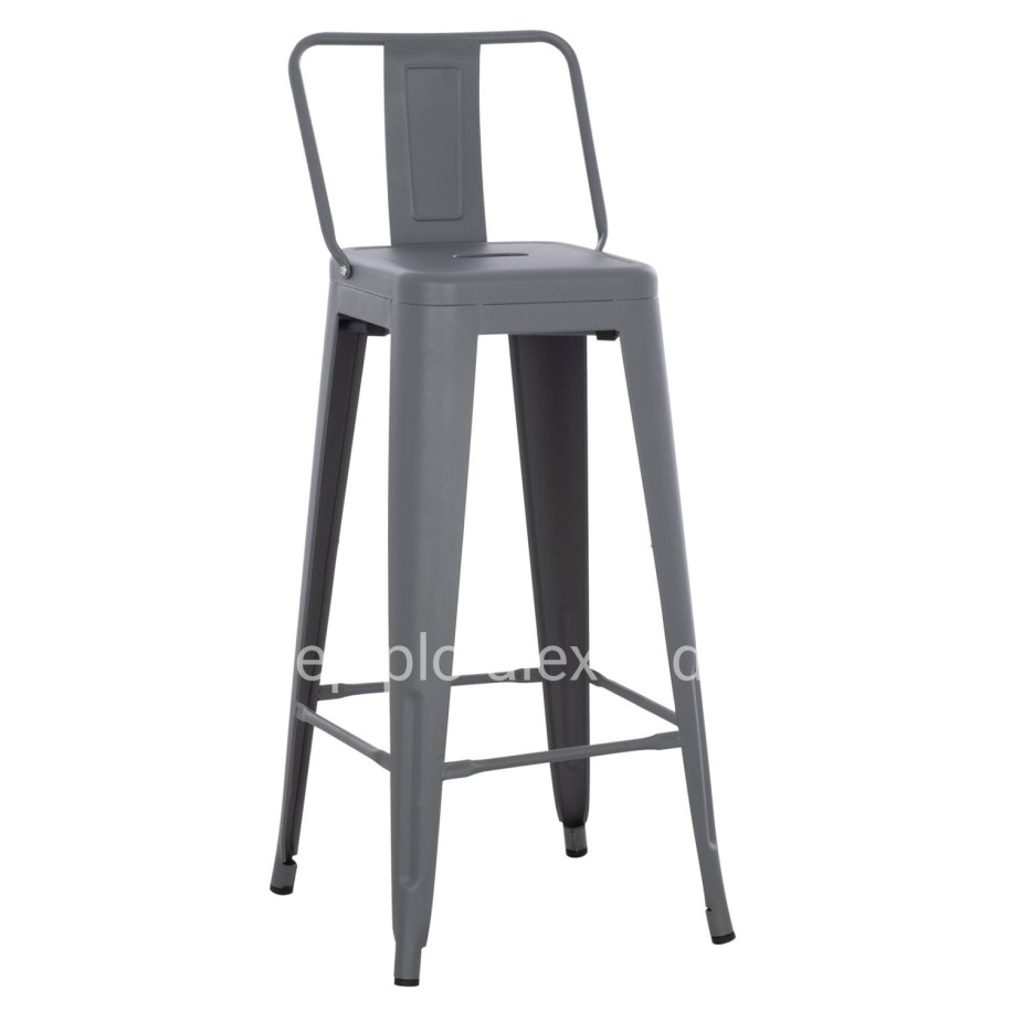 BAR STOOL WITH BACKREST MELITA-PRO HM8643.50 METAL IN GREY 42x42x100Hcm.