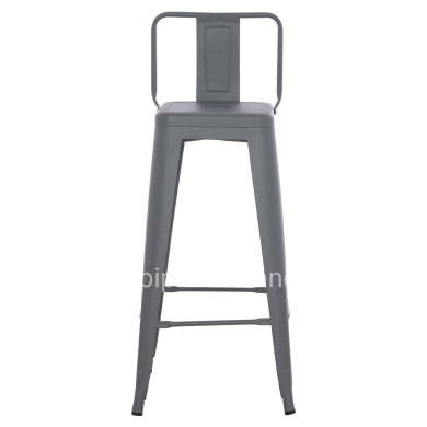 BAR STOOL WITH BACKREST MELITA-PRO HM8643.50 METAL IN GREY 42x42x100Hcm.